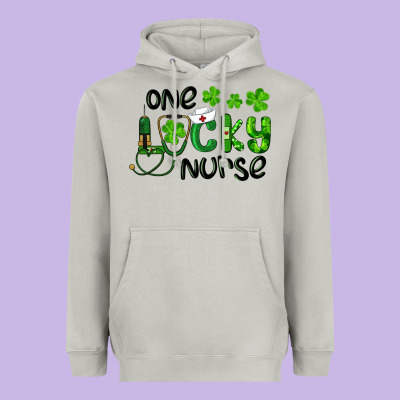 St. Patrick's Day One Lucky Nurse Heavyweight Hoodie Designed By Ranaportraitstore