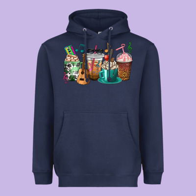 Music Teacher Coffee Cups Heavyweight Hoodie Designed By Texasbilliewilder
