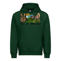 Forest Green Peace Love Nubian Goat Urban Hoodie - LillyAllenDesigns