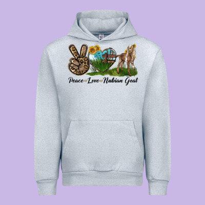Peace Love Nubian Goat Urban Hoodie Designed By Lillyallendesigns