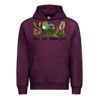 Mauve Wine Peace Love Nubian Goat Urban Hoodie - LillyAllenDesigns
