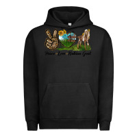 Pigment Black Peace Love Nubian Goat Urban Hoodie - LillyAllenDesigns