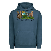 Pigment Midnight Navy Peace Love Nubian Goat Urban Hoodie - LillyAllenDesigns