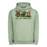 Pigment Oil Green Peace Love Nubian Goat Urban Hoodie - LillyAllenDesigns