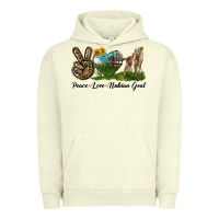 Pigment Pistachio Peace Love Nubian Goat Urban Hoodie - LillyAllenDesigns