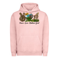 Pigment Salmon Peace Love Nubian Goat Urban Hoodie - LillyAllenDesigns