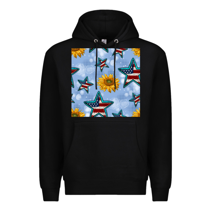 Patriotic Stars And Sunflower Premium Hoodie by BundleAndBundleShop | Teevron