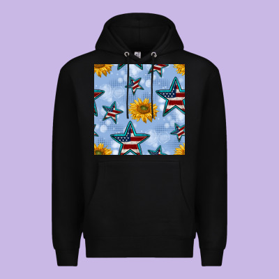 Patriotic Stars And Sunflower Premium Hoodie Designed By Bundleandbundleshop
