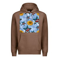 Chestnut patriotic stars and sunflower Premium Hoodie - BundleAndBundleShop