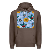 Coffee patriotic stars and sunflower Premium Hoodie - BundleAndBundleShop