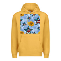 Mustard patriotic stars and sunflower Premium Hoodie - BundleAndBundleShop