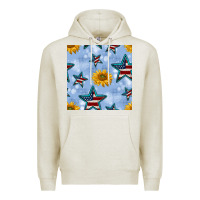 Oatmeal Heather patriotic stars and sunflower Premium Hoodie - BundleAndBundleShop