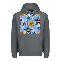 Rock patriotic stars and sunflower Premium Hoodie - BundleAndBundleShop