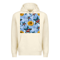 Sandshell patriotic stars and sunflower Premium Hoodie - BundleAndBundleShop