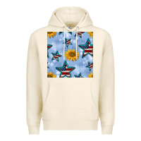 Tofu patriotic stars and sunflower Premium Hoodie - BundleAndBundleShop