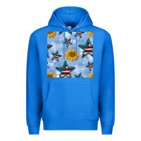 True Royal patriotic stars and sunflower Premium Hoodie - BundleAndBundleShop