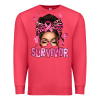 Cardinal breast cancer survivor afro messy bun Premium Sweatshirt - texasbilliewilder