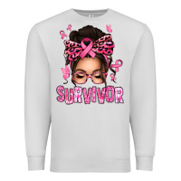 Dove Grey breast cancer survivor afro messy bun Premium Sweatshirt - texasbilliewilder
