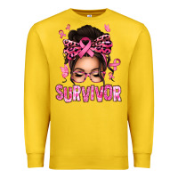 Lemon breast cancer survivor afro messy bun Premium Sweatshirt - texasbilliewilder
