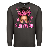 Smoke breast cancer survivor afro messy bun Premium Sweatshirt - texasbilliewilder