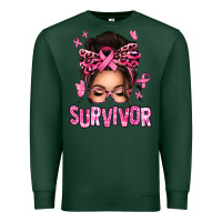 Sports Green breast cancer survivor afro messy bun Premium Sweatshirt - texasbilliewilder