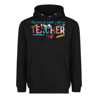 Black my favorite people call me teacher Heavyweight Hoodie - texasbilliewilder