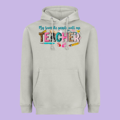 My Favorite People Call Me Teacher Heavyweight Hoodie Designed By Texasbilliewilder