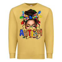 Antique Gold autism mom afro messy bun Premium Sweatshirt - texasbilliewilder