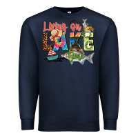 Navy living on lake time Premium Sweatshirt - Zillion Design Studio