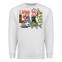 Oatmeal Heather living on lake time Premium Sweatshirt - Zillion Design Studio