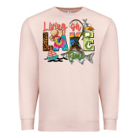 Pale Pink living on lake time Premium Sweatshirt - Zillion Design Studio