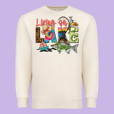 Living On Lake Time Premium Sweatshirt Designed By Zillion Design Studio