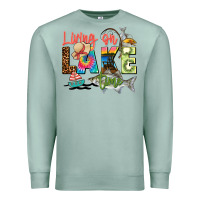 Seafoam living on lake time Premium Sweatshirt - Zillion Design Studio