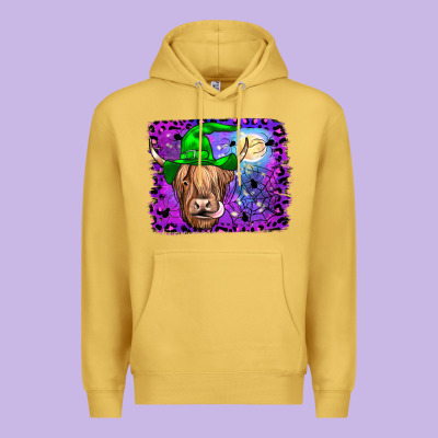 Highland Cow Halloween Premium Hoodie Designed By Jahusdesignshop
