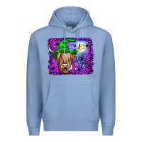 Colony Blue highland cow halloween Premium Hoodie - JahusDesignShop