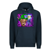 Navy highland cow halloween Premium Hoodie - JahusDesignShop