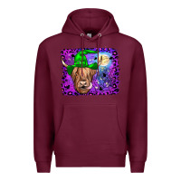 Burgundy highland cow halloween Premium Hoodie - JahusDesignShop