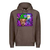 Coffee highland cow halloween Premium Hoodie - JahusDesignShop