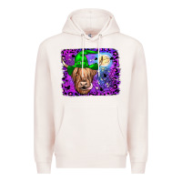 Pale Pink highland cow halloween Premium Hoodie - JahusDesignShop
