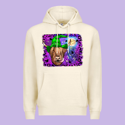 Highland Cow Halloween Premium Hoodie Designed By Jahusdesignshop