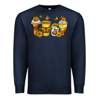 Navy butterfly coffee cups Premium Sweatshirt - Zillion Design Studio