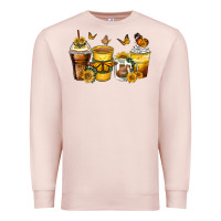 Pale Pink butterfly coffee cups Premium Sweatshirt - Zillion Design Studio