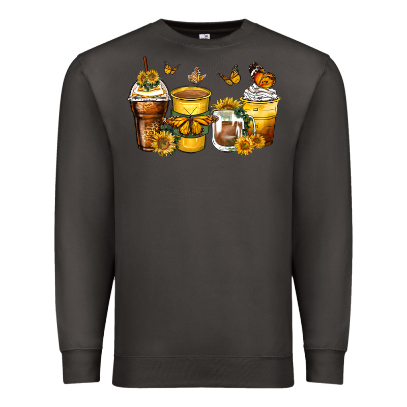 Butterfly Coffee Cups Premium Sweatshirt by Zillion Design Studio | Teevron