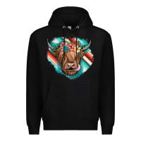 Black highland cow serape Premium Hoodie - JahusDesignShop