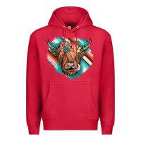Cardinal highland cow serape Premium Hoodie - JahusDesignShop