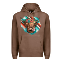 Chestnut highland cow serape Premium Hoodie - JahusDesignShop
