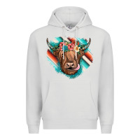 Dove Grey highland cow serape Premium Hoodie - JahusDesignShop