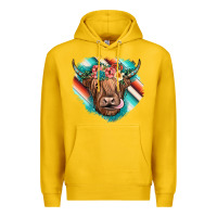 Lemon highland cow serape Premium Hoodie - JahusDesignShop