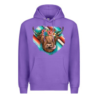 Purple highland cow serape Premium Hoodie - JahusDesignShop