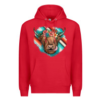 Red highland cow serape Premium Hoodie - JahusDesignShop